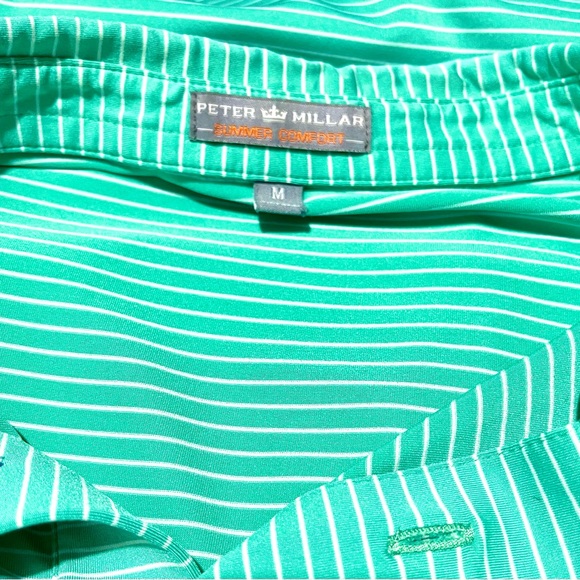 Peter Millar Summer Confort Mens Performance Golf Polo Shirt Green men’s M - Picture 4 of 5